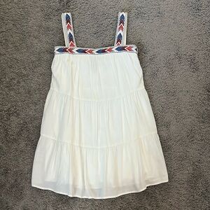 White Flowy Mini Summer Dress (Size XXS)